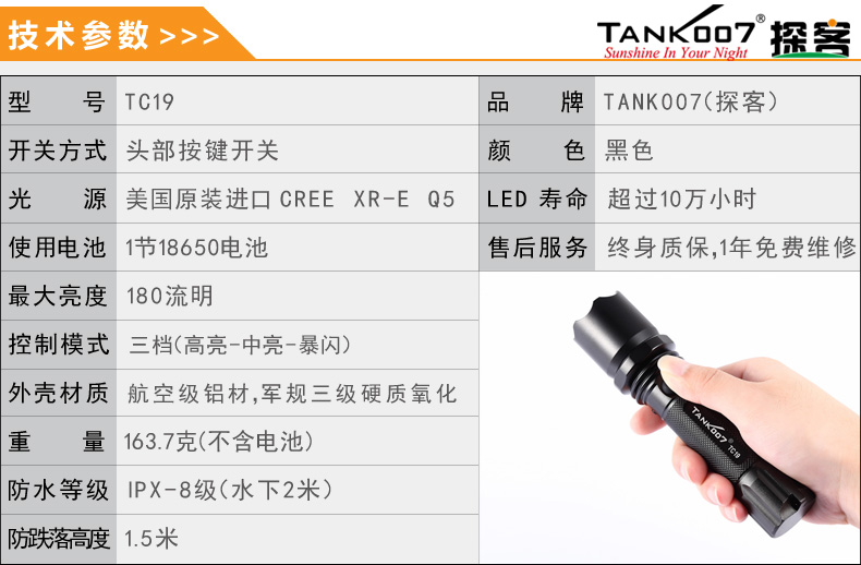 选购强光手电筒什么品牌好？探客TANK007手电筒生产厂家